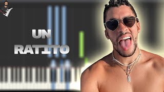 Bad Bunny - Un Ratito | Instrumental Piano Tutorial \/ Partitura \/ Karaoke \/ MIDI