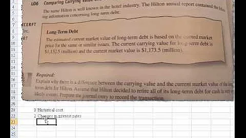 Bonds - Comparing Carrying Value to Market Value