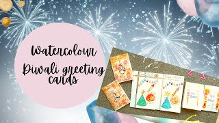 How to paint Diwali Greeting Cards | Watercolours cards screenshot 2