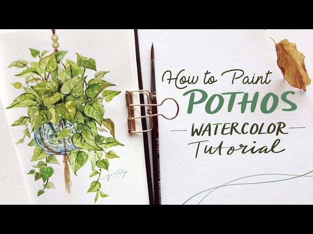 Hanging House Plant - Pothos Watercolor Tutorial