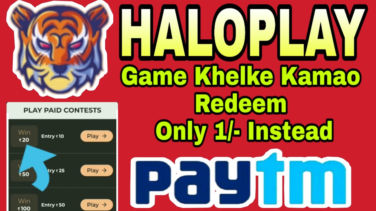 HALOPLAY New Gaming Apps Redeem Only 1Rupees Instead Full Tutorials This Videos