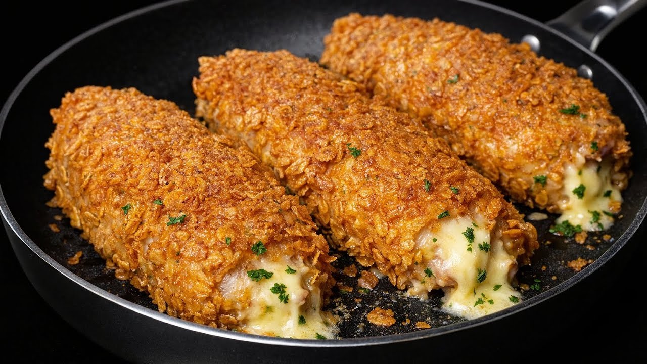 Knusprige Hähnchenrouladen Jäger-Art | Besser als KFC!