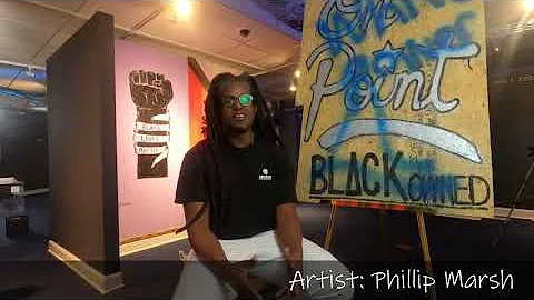 Phillip Marsh on a defaced work