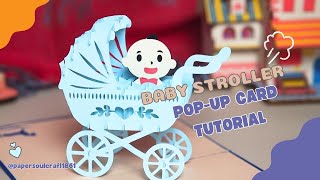 How to make a pop-up baby stroller card | Paper Soul Craft screenshot 1