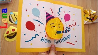 Kreativ Mit Lena Geburtstagskarte Basteln Diy Emoji Birthday Card Diy Emodzhi Otkrytka Youtube