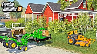 MOWING EXTREMELY OVERGROWN LAWN! (TREE'S GROWING TROUGH HOUSE!)