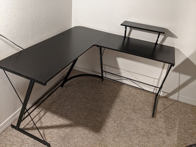 Mr Ironstone L Shaped Desk, Computer Corner Desk, Home Gaming Desk, Office