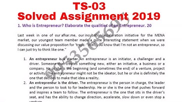 IGNOU BTS Solved Assignment | Ignou TS-3 solved assignment 2019