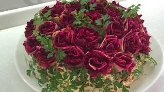 Roses salad Festive salad Simple salad recipe for the holiday table All guests are thrilled