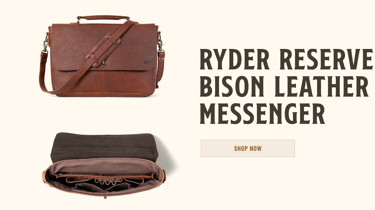 Buffalo Jackson Trading Co. Ryder Reserve Bison Leather Laptop Messenger Bag | Brown