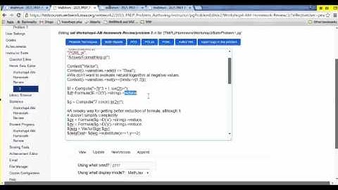 WeBWorK Problem Authoring   Participant Examples   AM 3