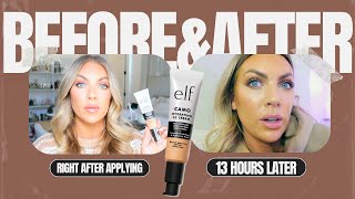 NEW elf camo hydrating cc cream demo & 13 hour wear test on oily, 38 year old skin | MAKEUP MONDAY