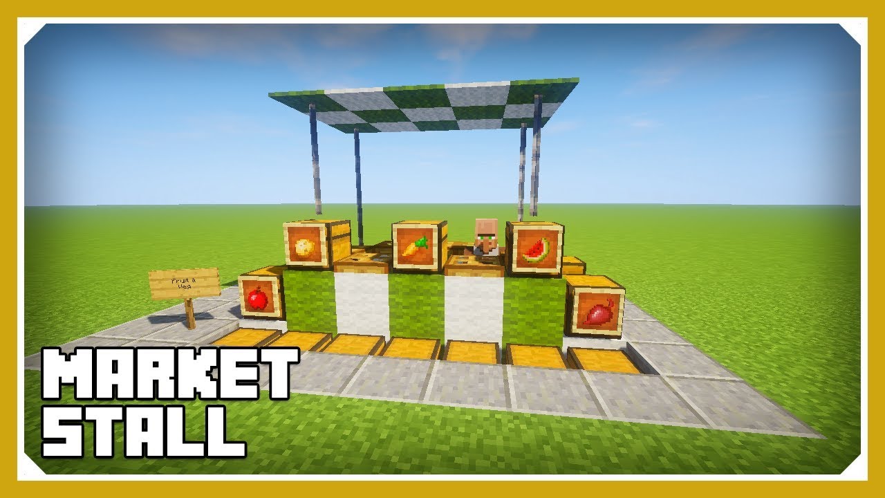 Minecraft: How To Build A Market Stall Tutorial (Easy Survival