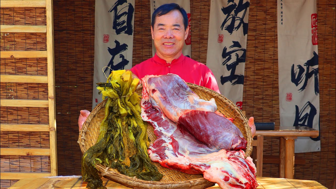 Домашняя лапша с говядиной и квашеной горчицей — МЯСА больше, чем лапши!│Дядя Деревенский Гурман