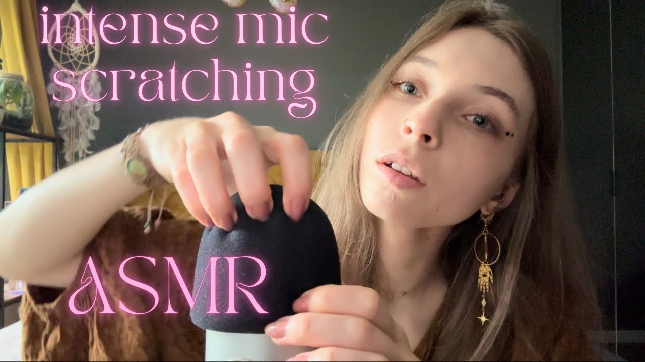 ASMR • intense but gentle mic scratching (foam cover) 💅🏼🎤