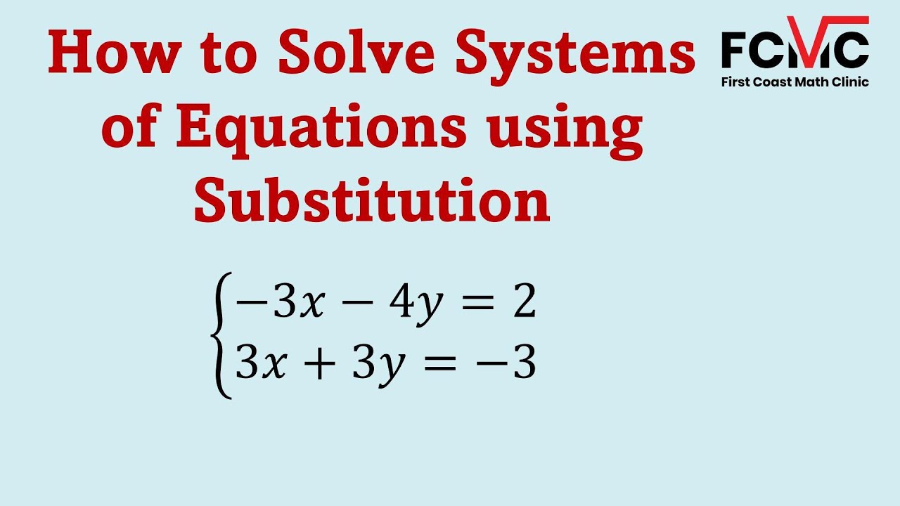 How to Solve Systems using the Substitution Method - YouTube