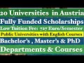 Top 20 Universities for International Students [Study in Austria] Bachelors &amp; Masters Scholarships