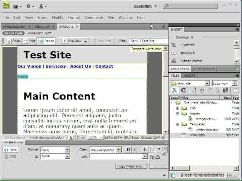 Dreamweaver CS3 Tutorials: Creating Menu Links Part 2