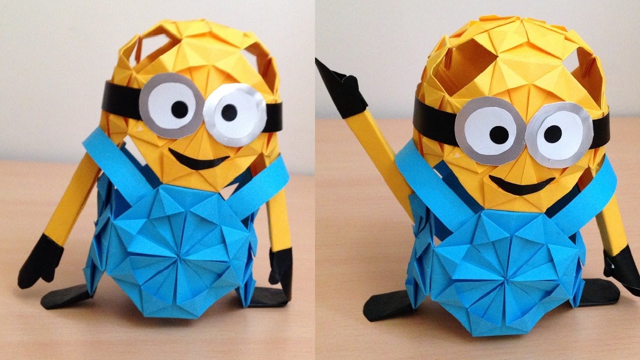 折り紙のミニオン 立体 簡単な折り方 Origami Minion 3d Niceno1 Youtube 折り紙 トトロ 折り紙 折り紙 作り方