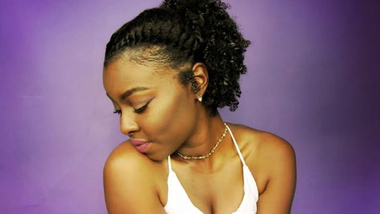 simple cute hairstyle for short/thick natural hair - youtube