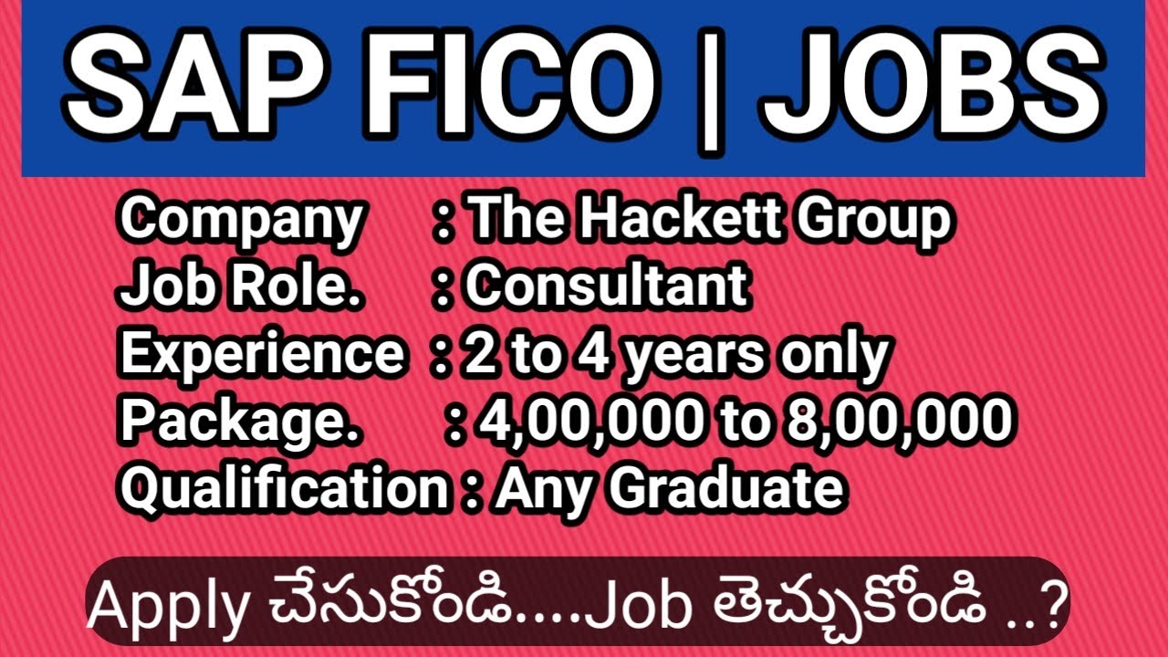 Sap Fico Job SAP FICO CONSULTANT JOBS IN HYDERBAD | URGENT HIRING | APPLY IT | - YouTube