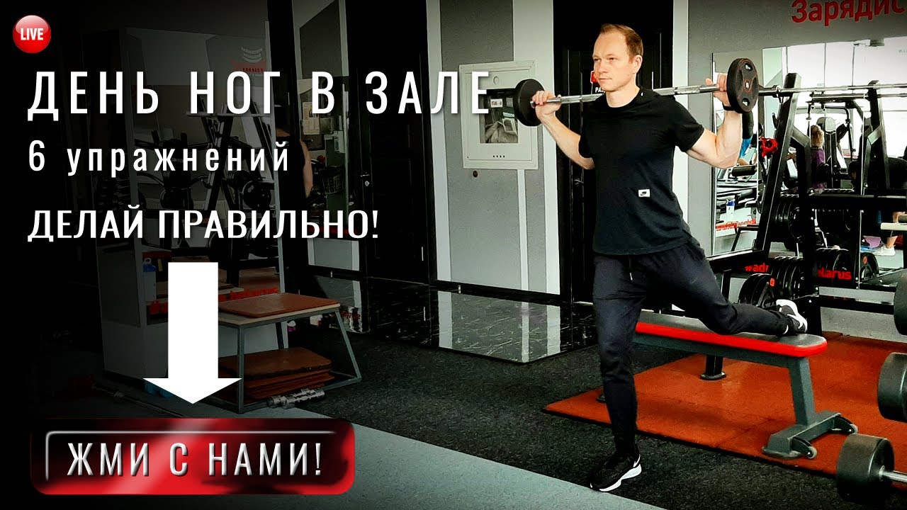 День ног в тренажерном зале // Стрим - Тренировка ног - 6 упражнений