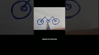 How To Draw Bicycle Using Letter M Easy Drawing Figure Drawing