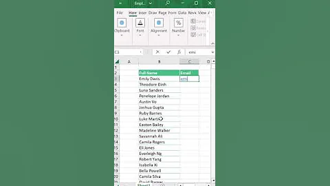 QUCIKLY CREATE EMAIL ADDRESSES IN EXCEL #excel #shortvideo #shorts #short #youtubeshorts #youtube