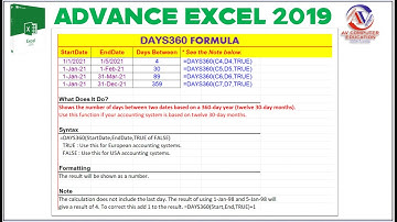 How to use DAYS360 function in Excel : Tutorial || How to use the Excel DAYS360 function