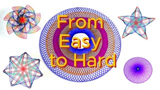 Spirograph Challenge. Easy to Hard in 6 Minutes