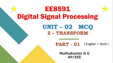 DSP MCQ | Unit-02 | z-transform | Part-01| EE8591 mcq |