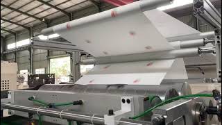 Automatic 4 lines two colors printing facial tissue paper embossing cutting making machine