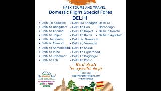 Domestic Flights Special Fare To Specific Places Cell 917094270929 Mail Support .Com