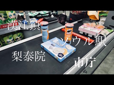 【ソウルVlog 漢江鎮、梨泰院、ソウル駅、市庁🚶】ロッテマート、キョチョンチキン🍻購入品紹介