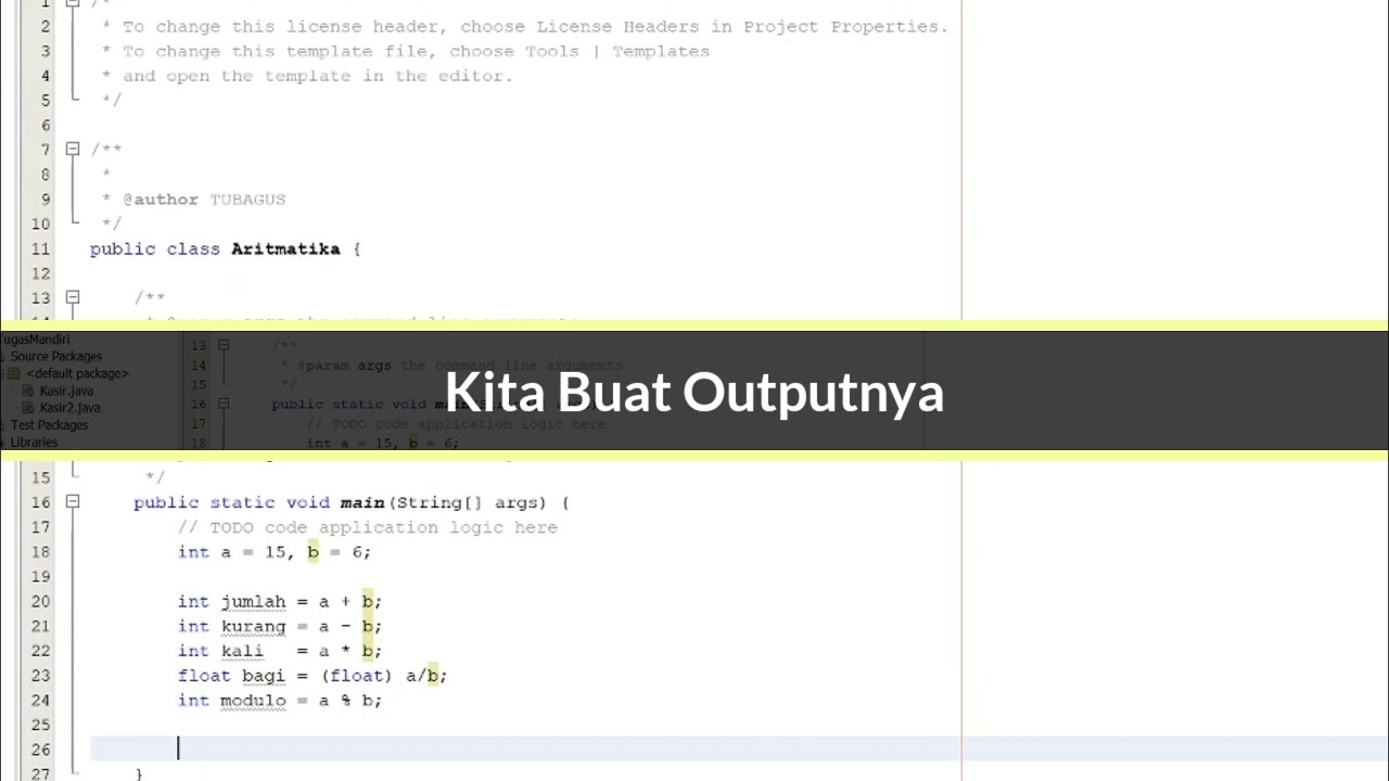 Tutorial Operasi Tutorial Membuat Operasi Aritmetika di Netbeans - YouTube