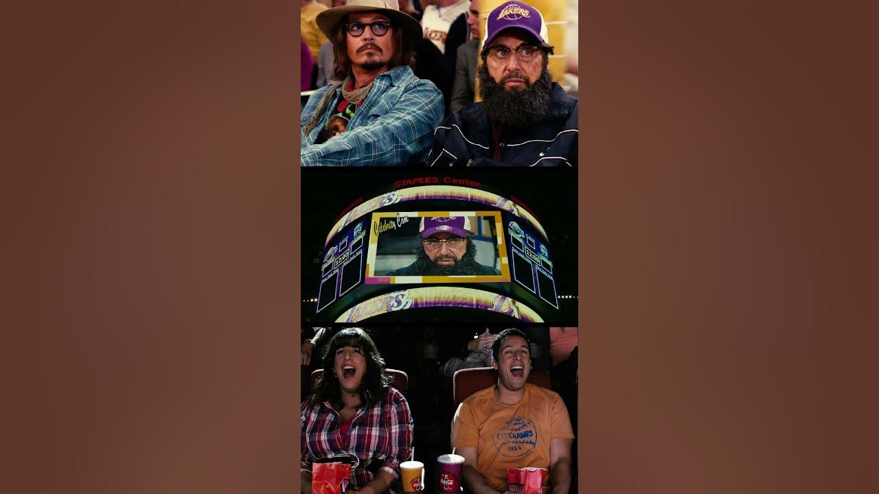 Johnny Depp, Adam Sandler y Al Pacino en un juego de la NBA - YouTube