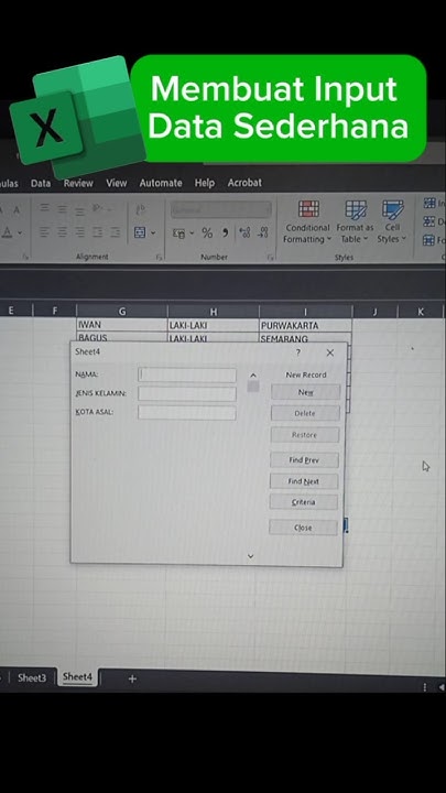 Tutorial Membuat Input Data #shorts #excel #tutorial #data - YouTube
