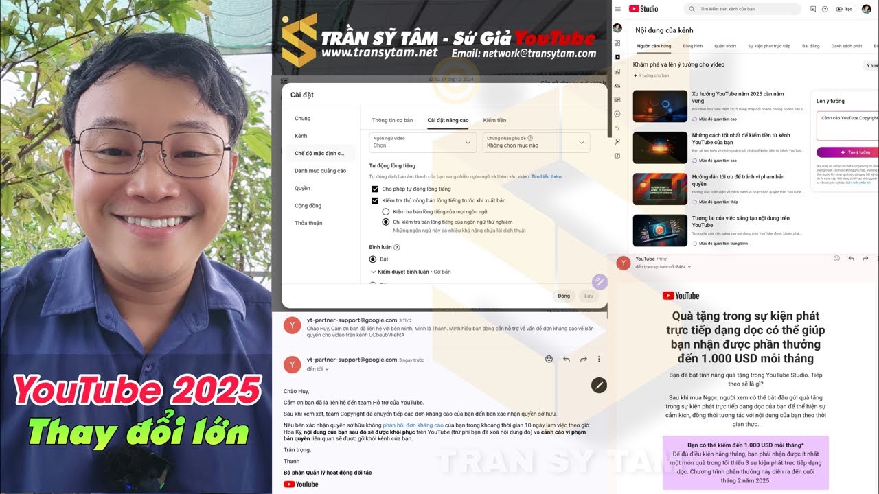 Outline Video Cập nhật tình hình YouTube 2025 - Những thay đổi chính sách và thuật toán