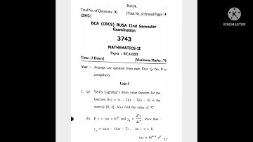 HPU BCA 2nd semester mathematics 2 previous year question paper 2022. hpu.bca