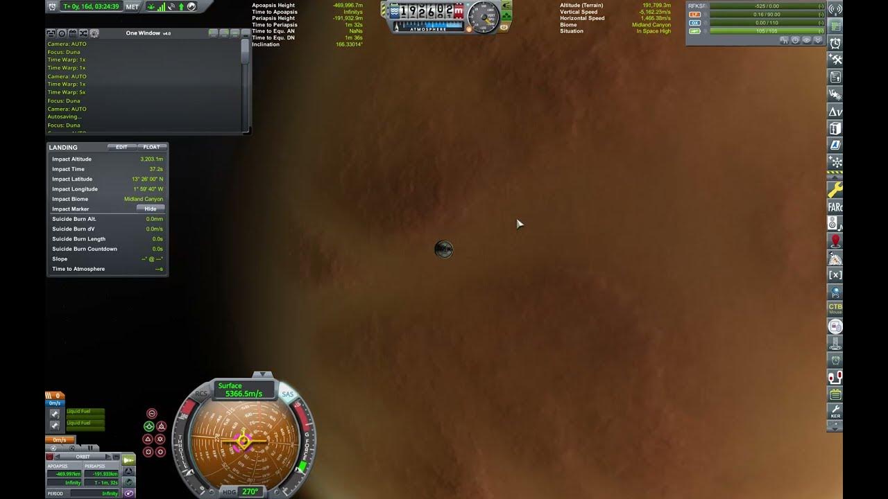 KSP Duna seismic impact probe... will it hit the surface? YouTube