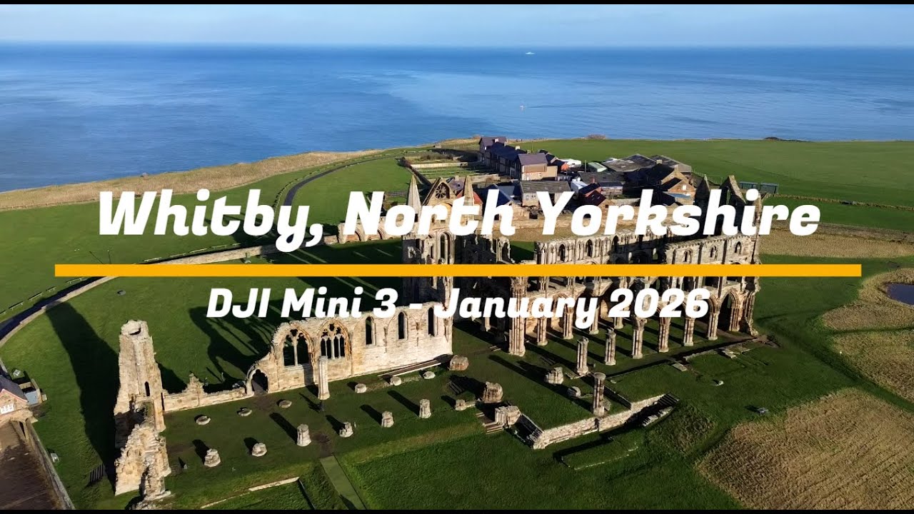 Whitby, North Yorkshire - with DJI Mini 3 in January 2026 - Stunning views of Whitby Abbey and coast