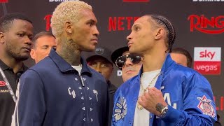 Conor Benn Refuses To Break Staredown With Regis Prograis Intense Face Off