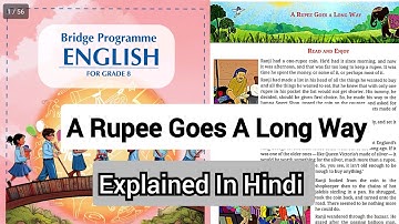 Class 8 English | Bridge Program | A Rupee Goes A Long Way | Question Answer | New Book in Hindi