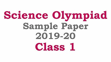 NSO Science Olympiad Class 1 Sample Paper 2019-20