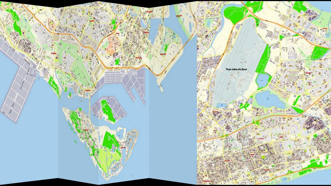Singapore Map vector all zipcodes ai pdf