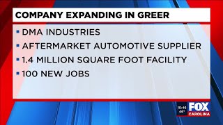 DMA Industries expansion to bring 100 new jobs to the Upstate