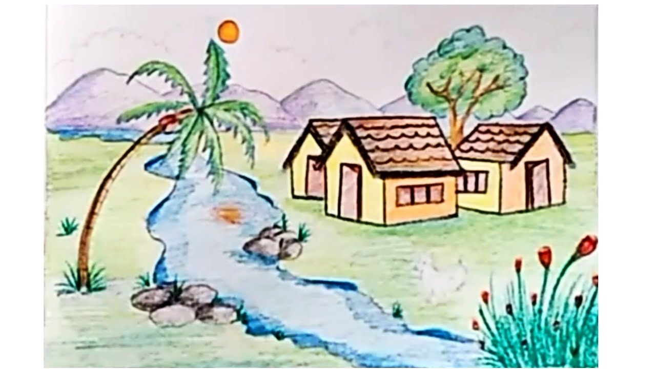 AFB 🎨  Scenery drawing for kids, Nature drawing for kids, Art drawings  for kids