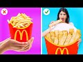 EATING ONLY GIANT FOOD CHALLENGE  Cool Hacks With Your Favorite Food by 123 GO! GOLD