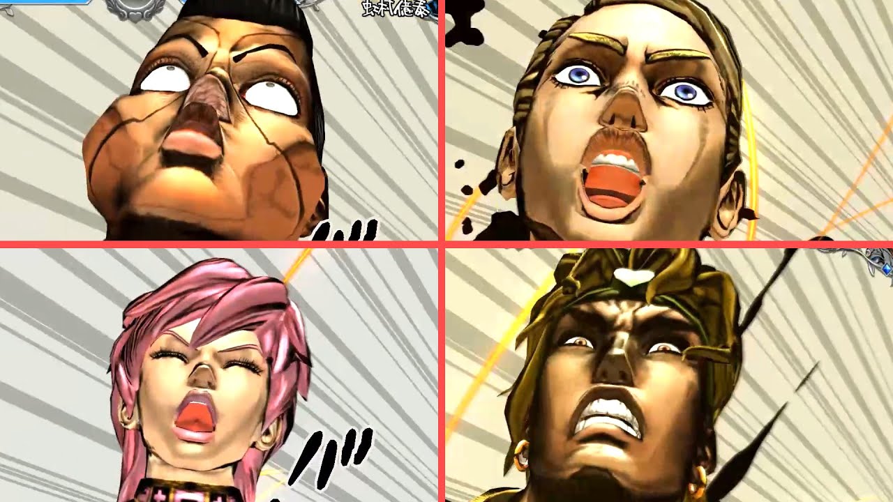 ジョジョ 刃が骨まで達した時の悶絶の表情集 ジョジョの奇妙な冒険オールスターバトルr Youtube