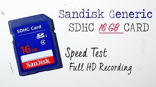 Sandisk SDHC Generic SD Card Speed Test